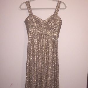 Gold sequences full length gown